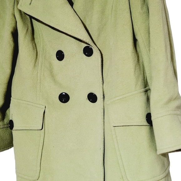 TRIBAL Mint Green Wool/Angora Peacoat Jacket Size: 14 - Picture 2 of 10